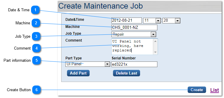 Create New Maintenance Job