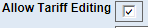 11. Allow Tariff Editing