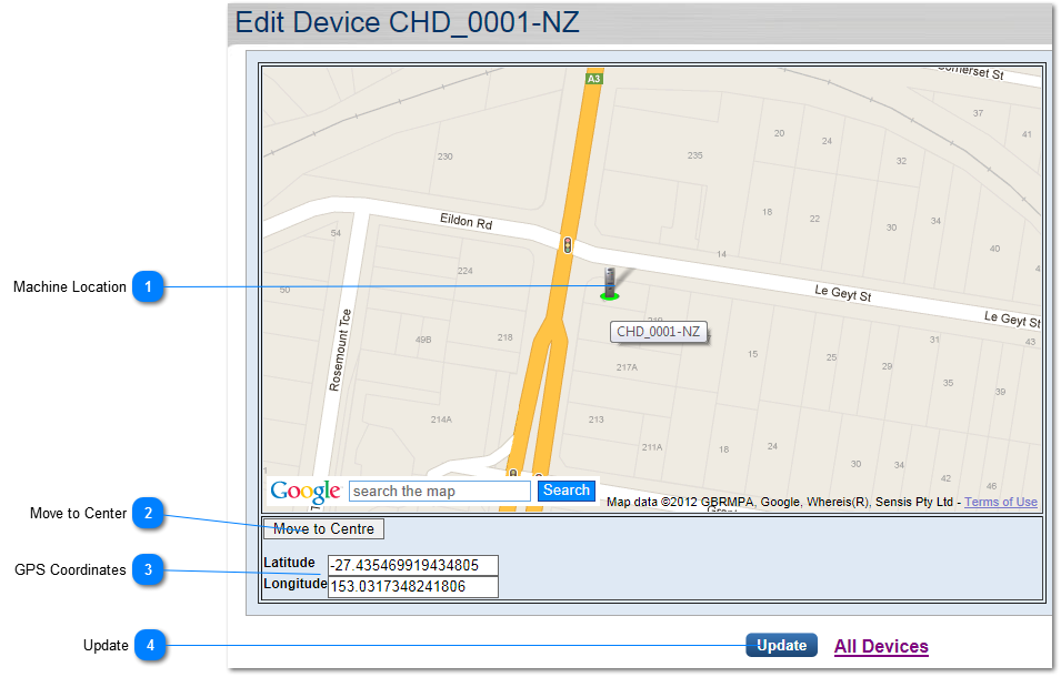 Map - Editing GPS Co-Ordinates 